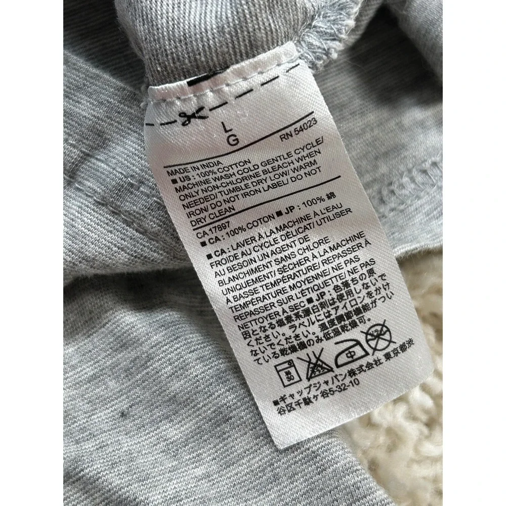 Banana Republic Henley Shirt Large Grey Long Sleeve Cotton Heather Soft